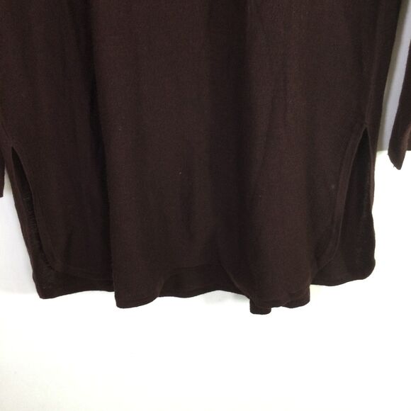 Eileen Fisher Womens Tunic Sweater Merino Wool Long Sleeves Brown Size Large - Picture 3 of 16